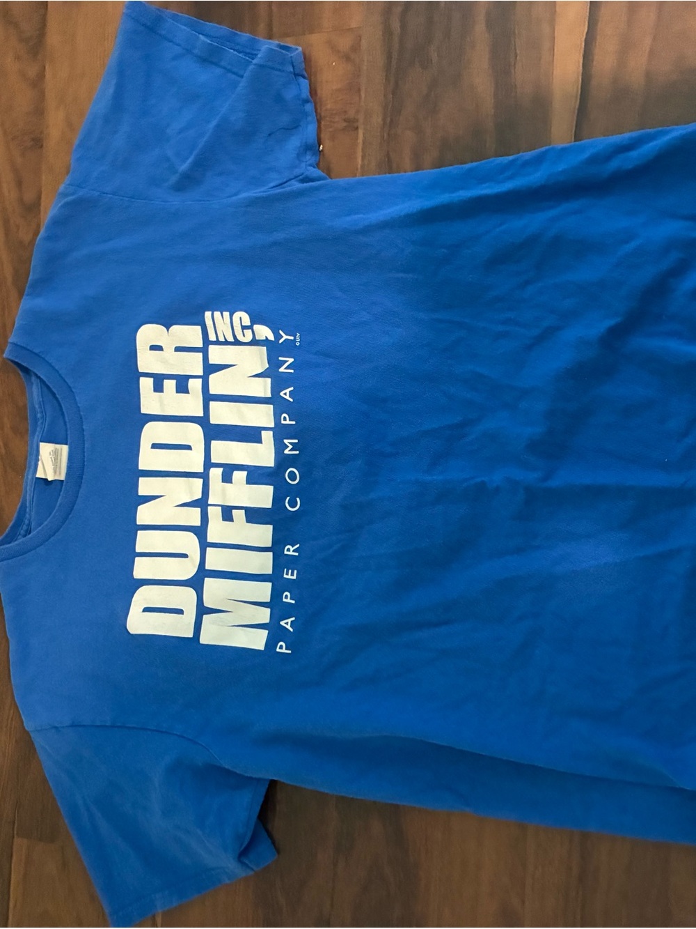 Dunder Mifflin Graphic Tee - Blue with White Print